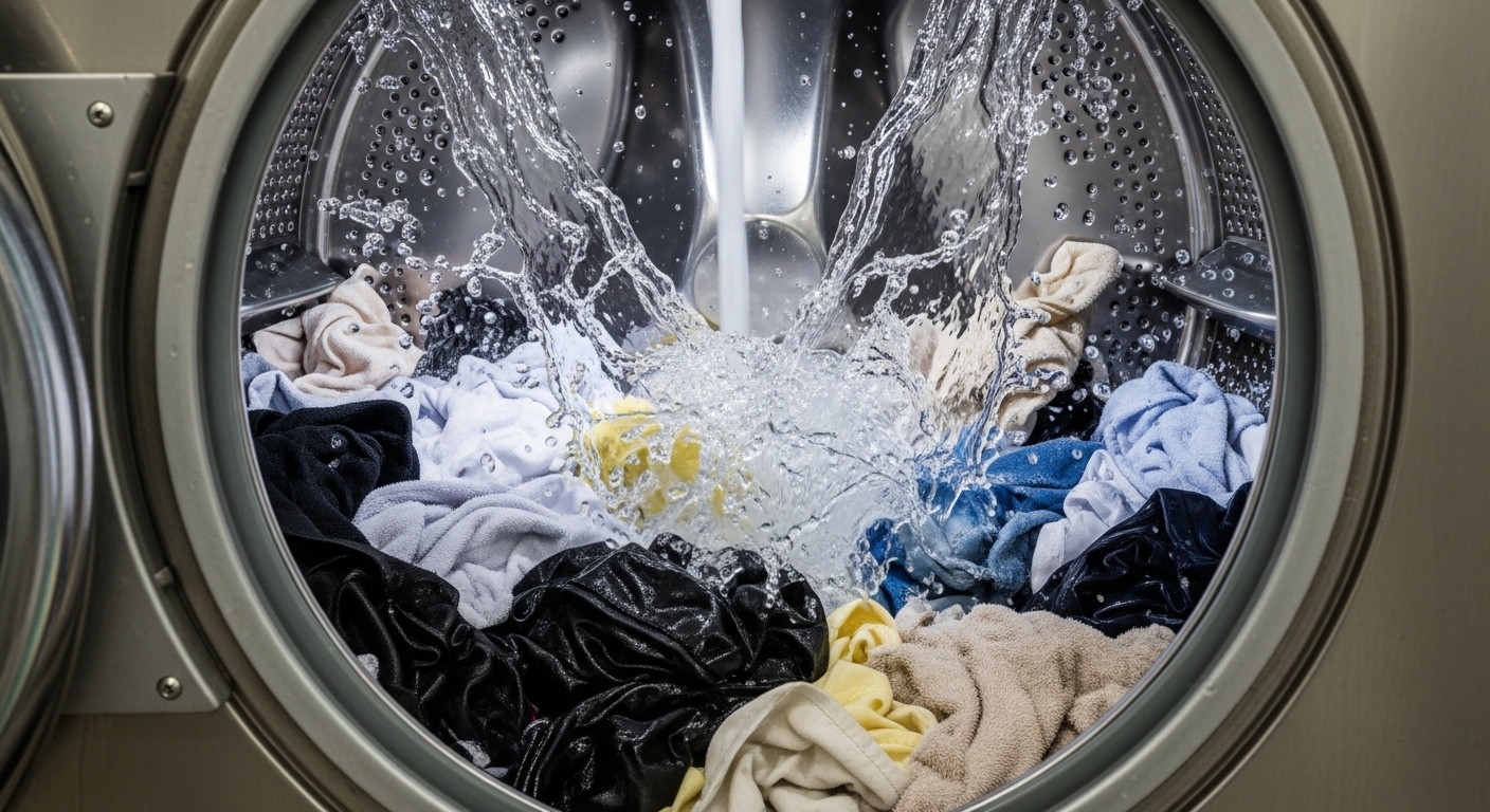 しろふわ便では、プロ仕様の大型洗濯機ならではの水量の「すすぎ」でしっかり花粉を洗い流し、ガス乾燥機の高温の熱風で花粉を吹き飛ばすことにより、衣類やタオル、シーツなどに付着した花粉を徹底除去しています